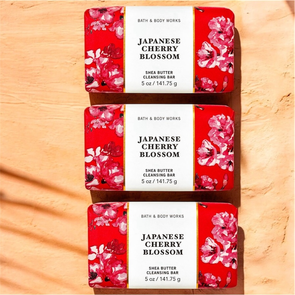 Bath & Body Works Japanese Cherry Blossom Shea Butter Bar - Set of 3pc - Picture 4 of 4